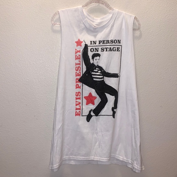 Elvis Presley white in person on stage cut off sleeveless top - Picture 1 of 5